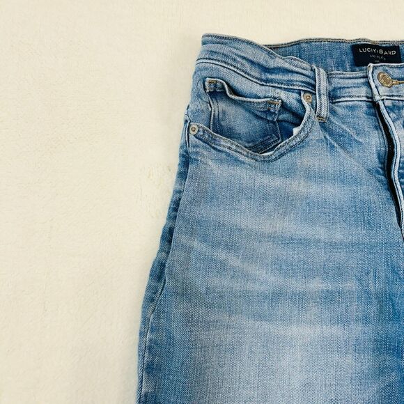 Lucky Brand Straight Ankle Crop Jeans 8/29 Mid Rise Dark Wash Denim - Picture 4 of 16